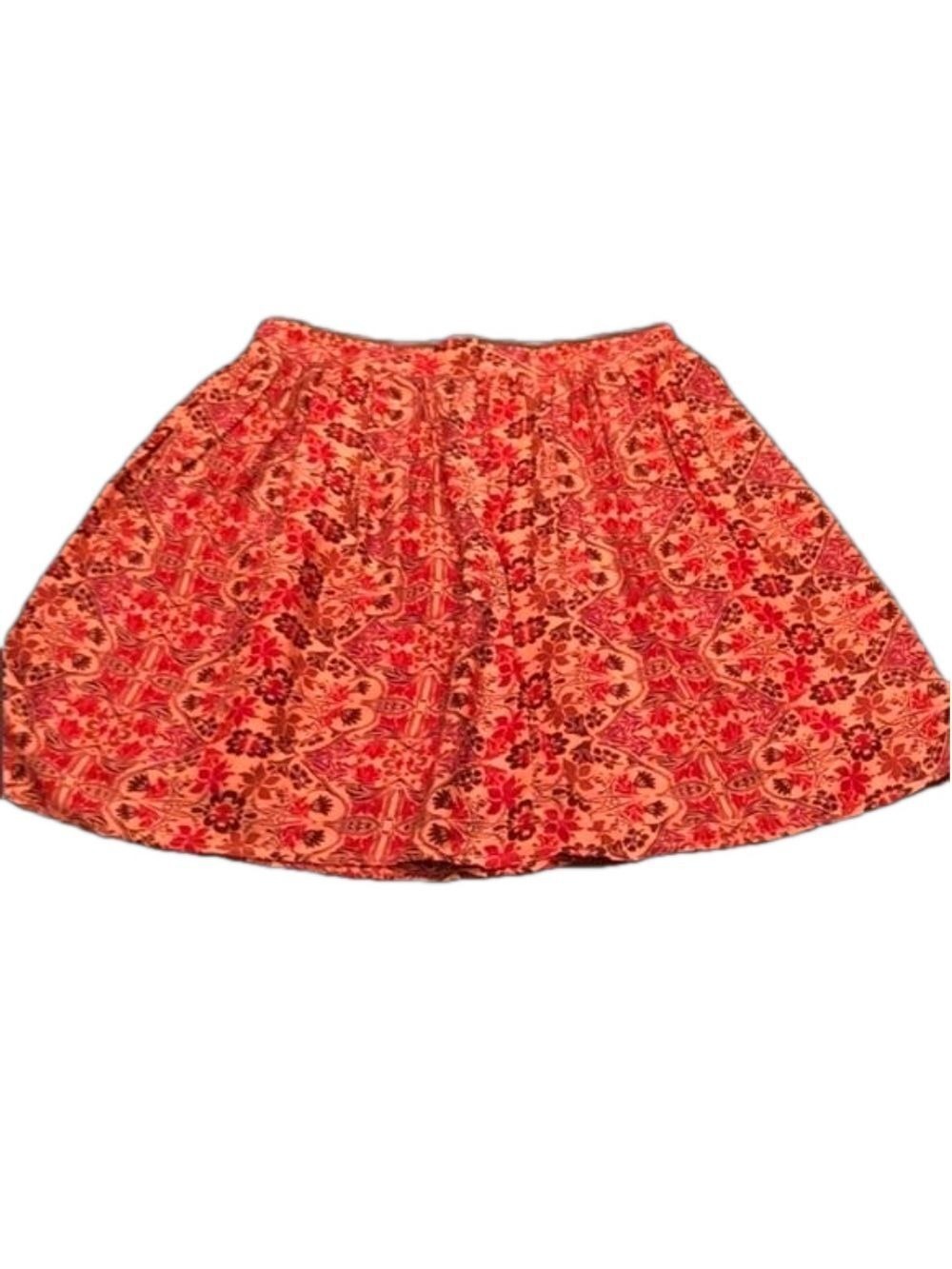 FOREVER 21 Boutique Adorable Orange & Gold Pleated Skirt Size M, NWT!
